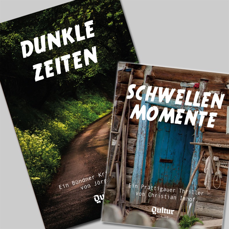 Im Herbst 2024 sind im Bündner «Qultur»-Verlag «Dunkle Zeiten von Jörg Rutz und «Schwellenmomente» vom Christian Imhof erschienen.