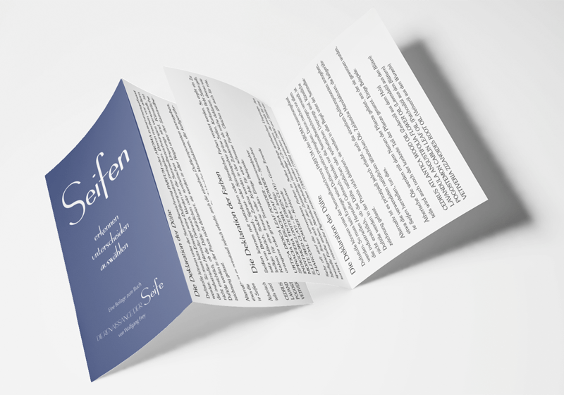 Flyer: «Seifen erkennen, unterscheiden, auswählen.»